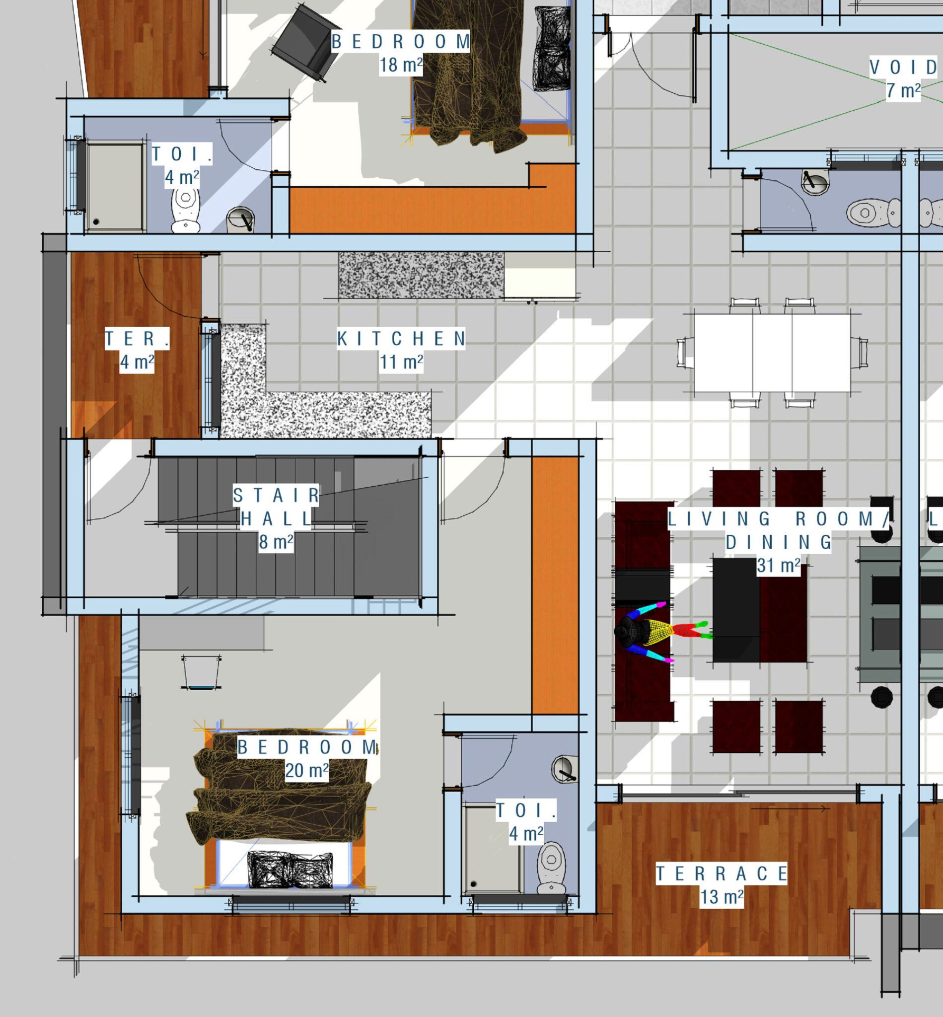 GCC 5 EXTENSION TYPICAL 1ST - 5TH FLOOR PLAN ( BLOW UP 1 )